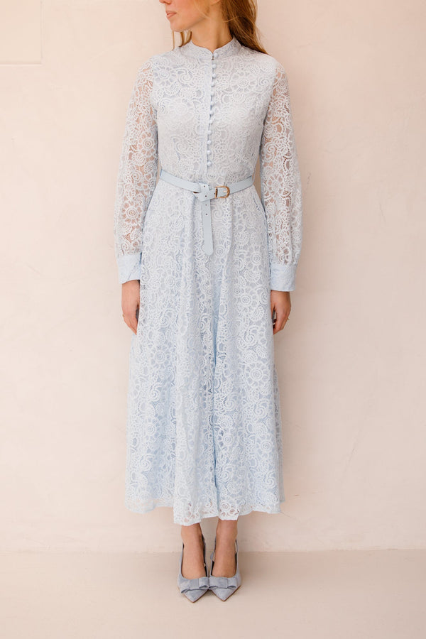 Lace dress blue long - Bij Keesje - Bij Keesje