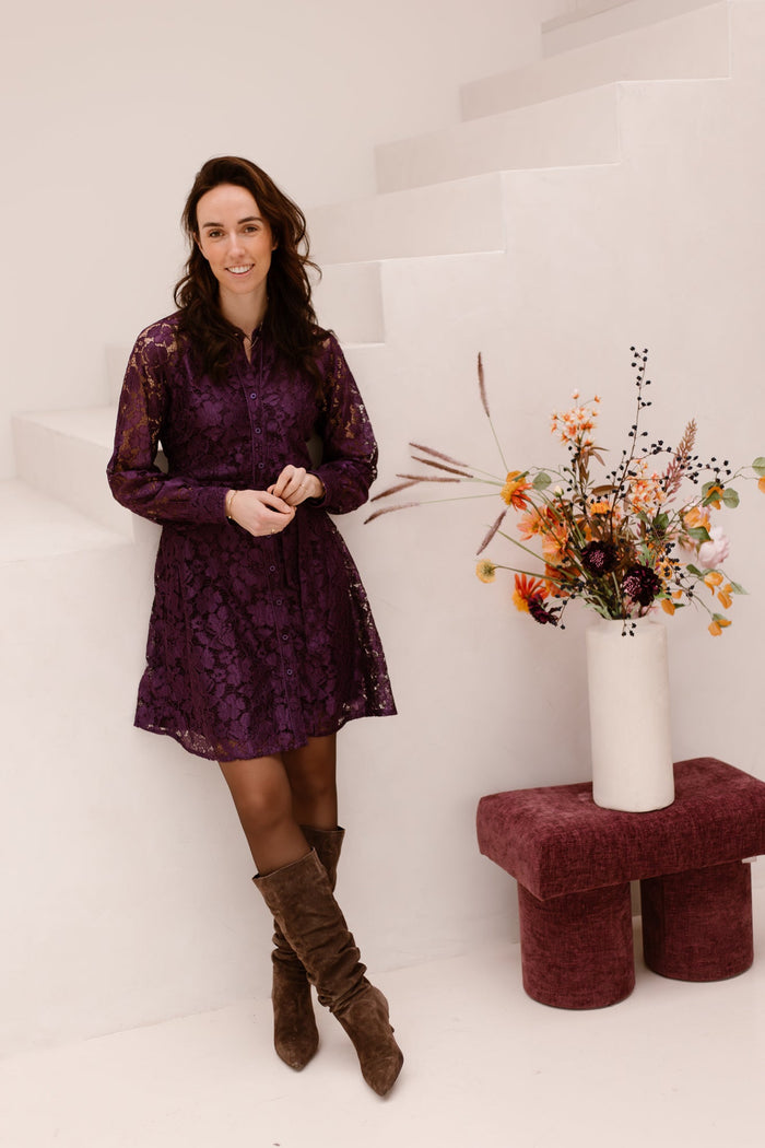 Lace dress purple - Bij Keesje - Bij Keesje