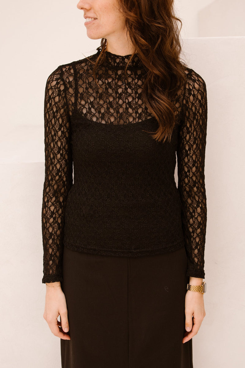 Lace top black - Bij Keesje - Bij Keesje