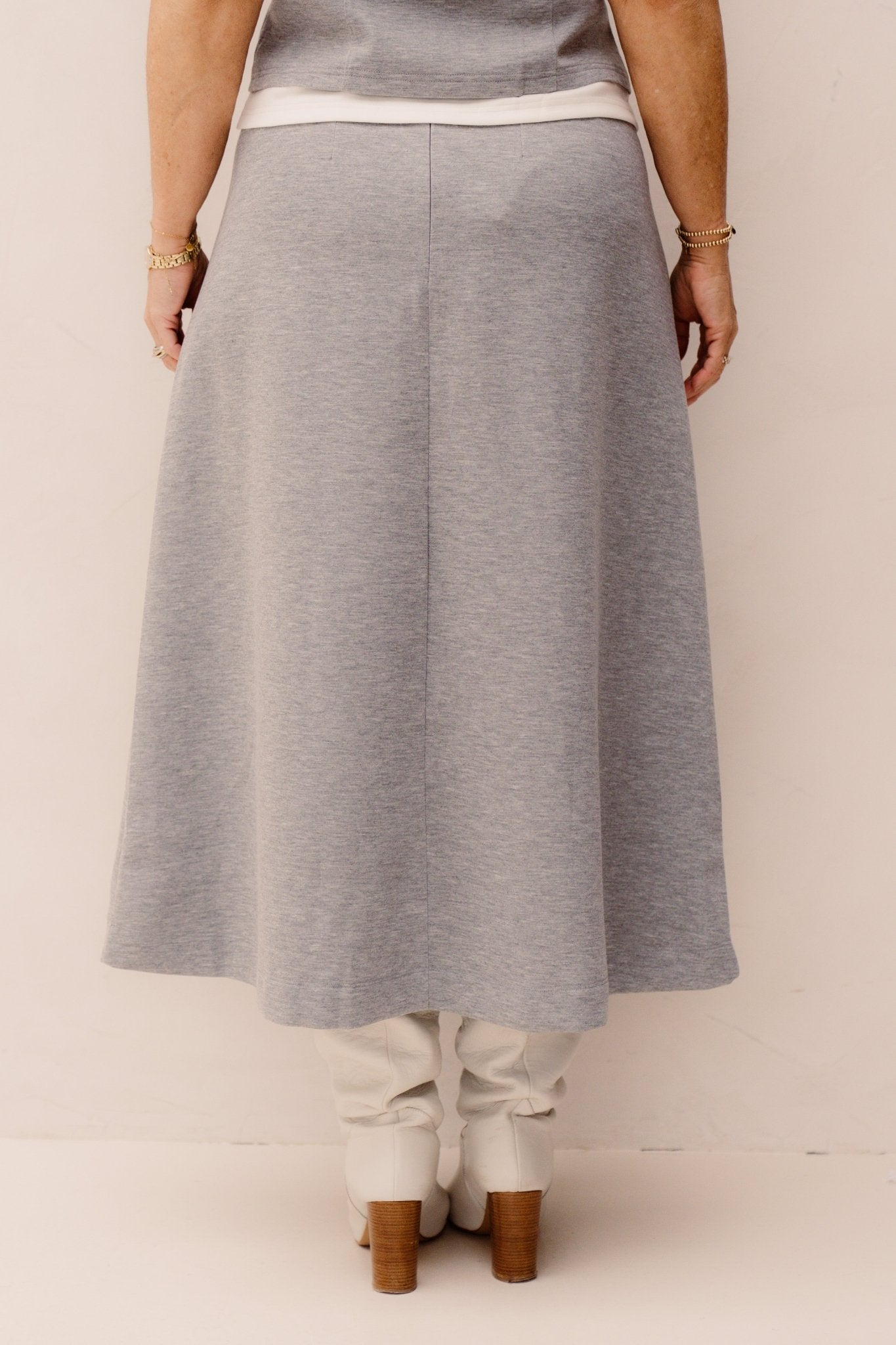 LanceCC Pleat Skirt Grey - Melange - Bij Keesje - Co'couture - Rokken