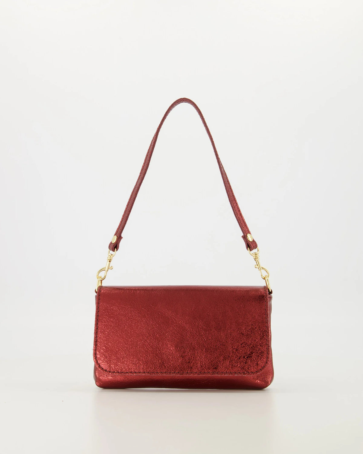 Tas Lara leer metallic bordeaux