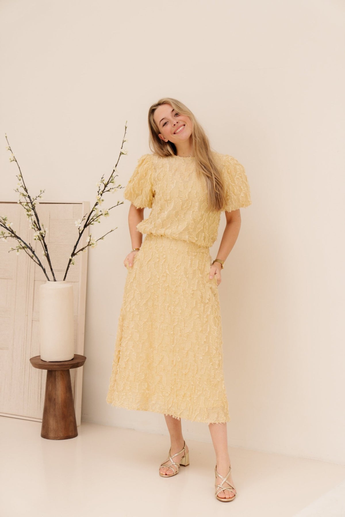 Lara skirt light yellow - Bij Keesje - Bij Keesje - Rok