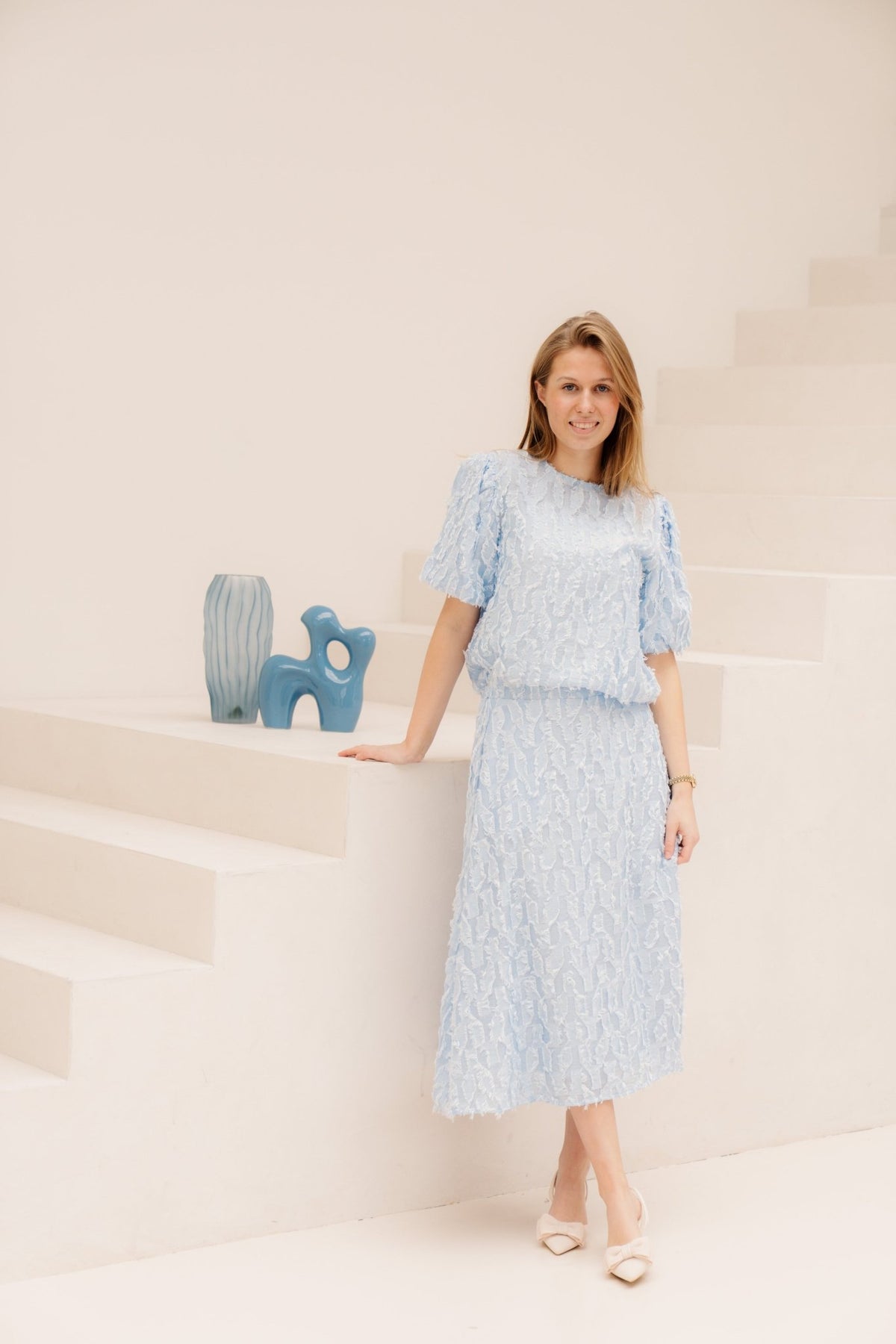 Lara skirt lightblue - Bij Keesje - Bij Keesje - Rok