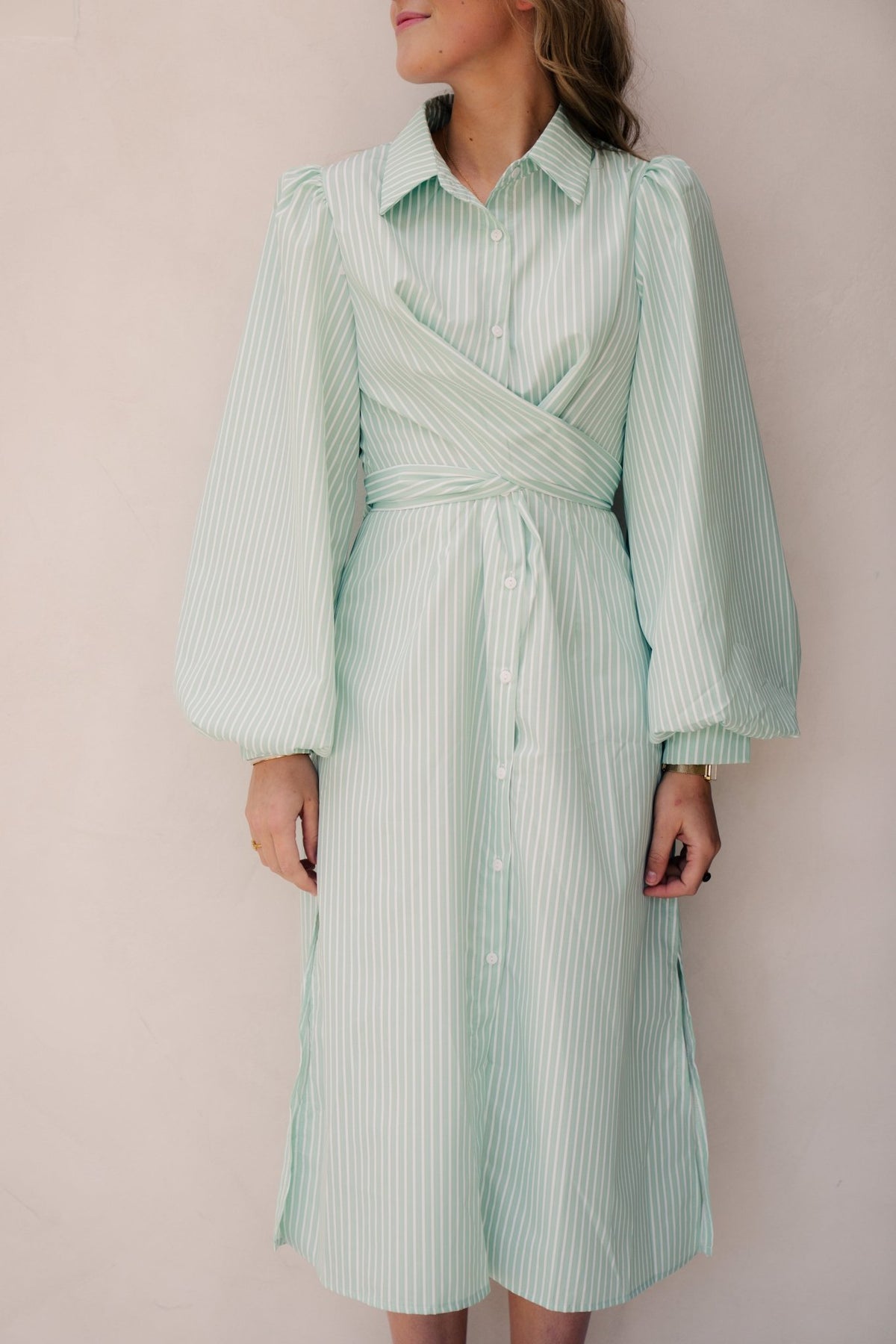 Larah dress stripe green - Bij Keesje - Bij Keesje - Jurk