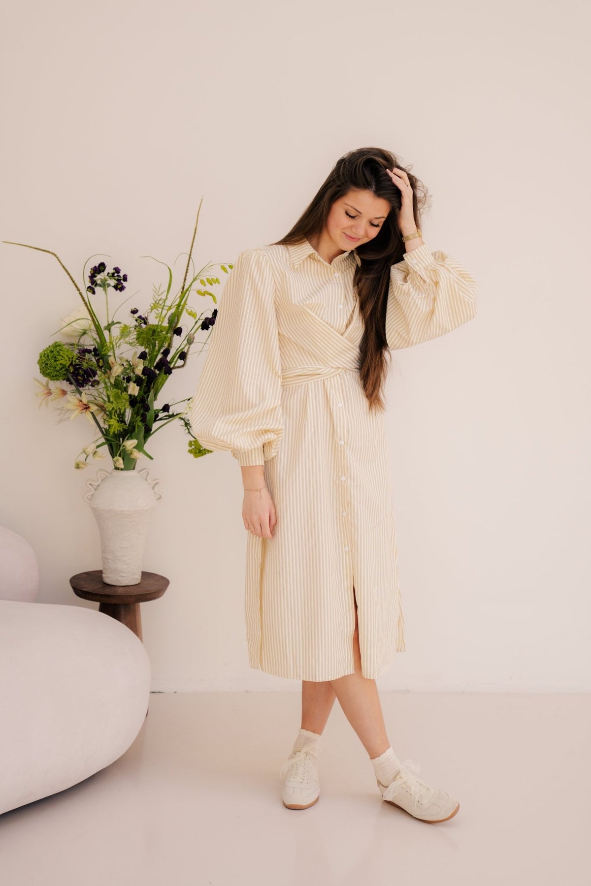 Larah dress stripe yellow - Bij Keesje - Bij Keesje - Jurk