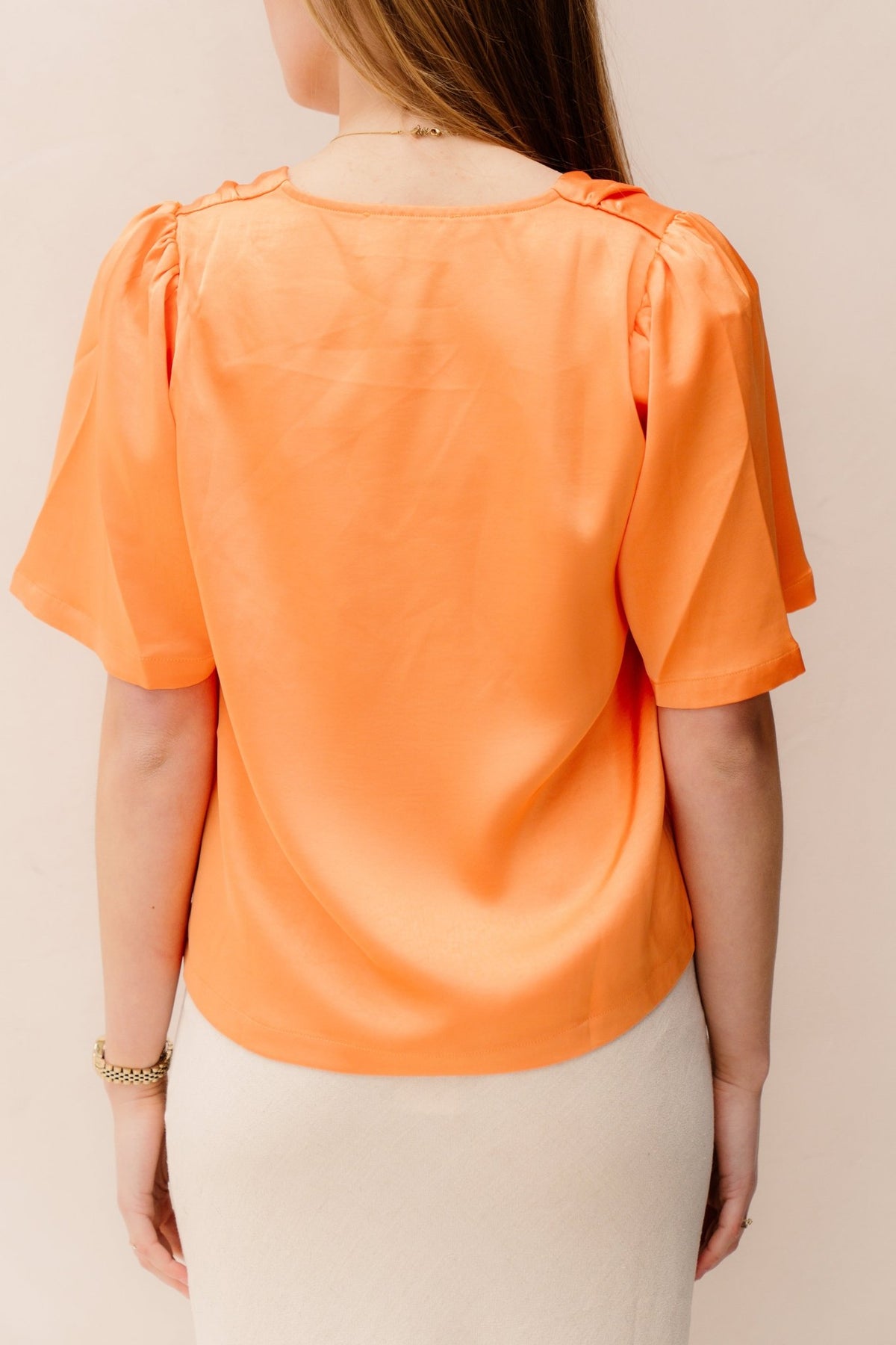 Largo heavy sateen blouse orange - Bij Keesje - Neo Noir - Blouse