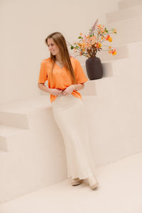 Largo heavy sateen blouse orange - Bij Keesje - Neo Noir - Blouse