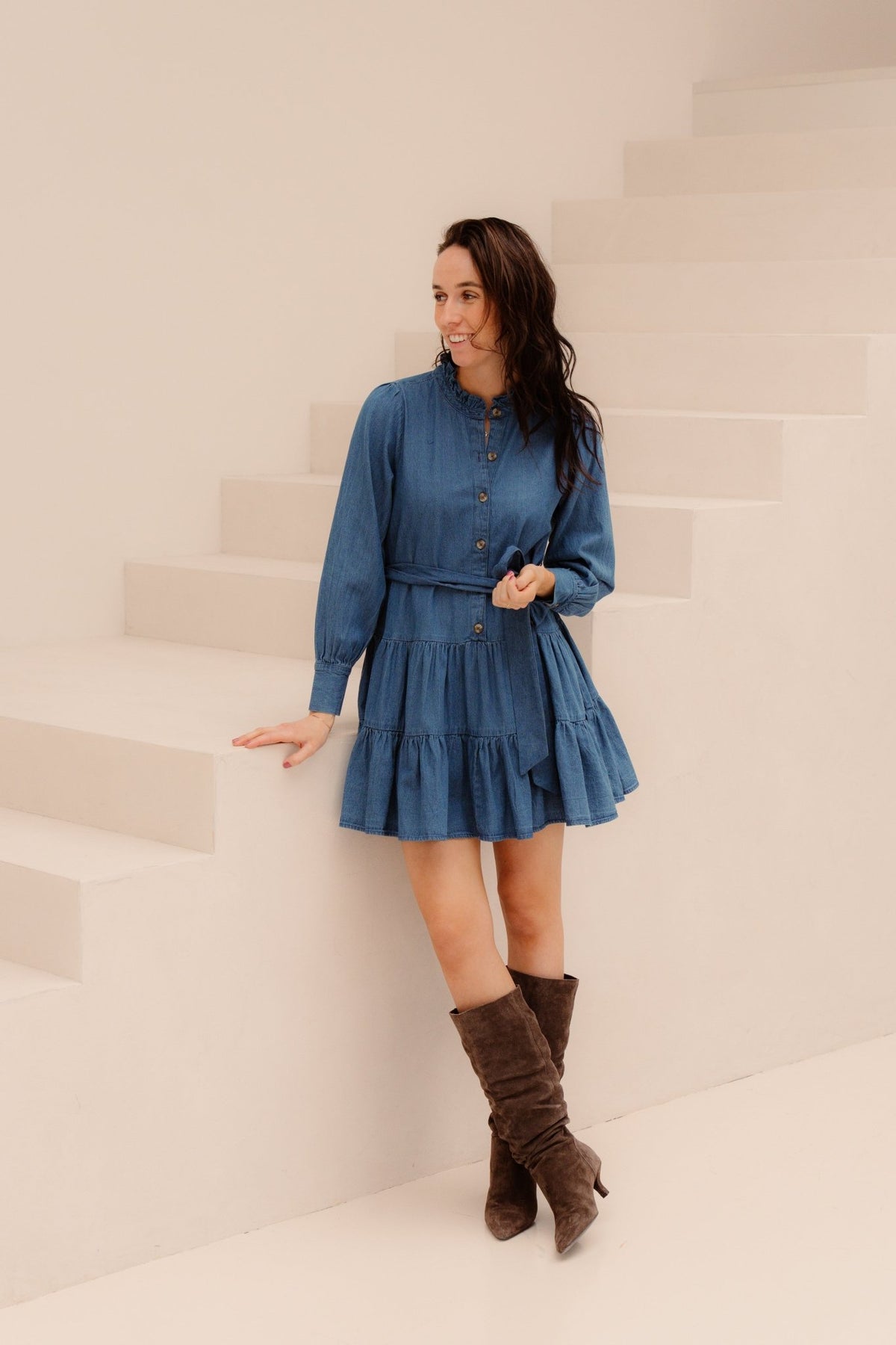 Latifana denim dress blue - Bij Keesje - Neo Noir - Jurk