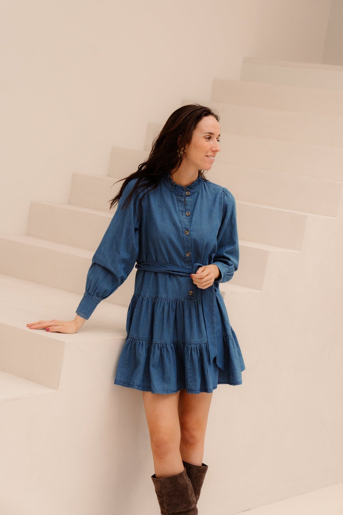 Latifana denim dress blue - Bij Keesje - Neo Noir - Jurk
