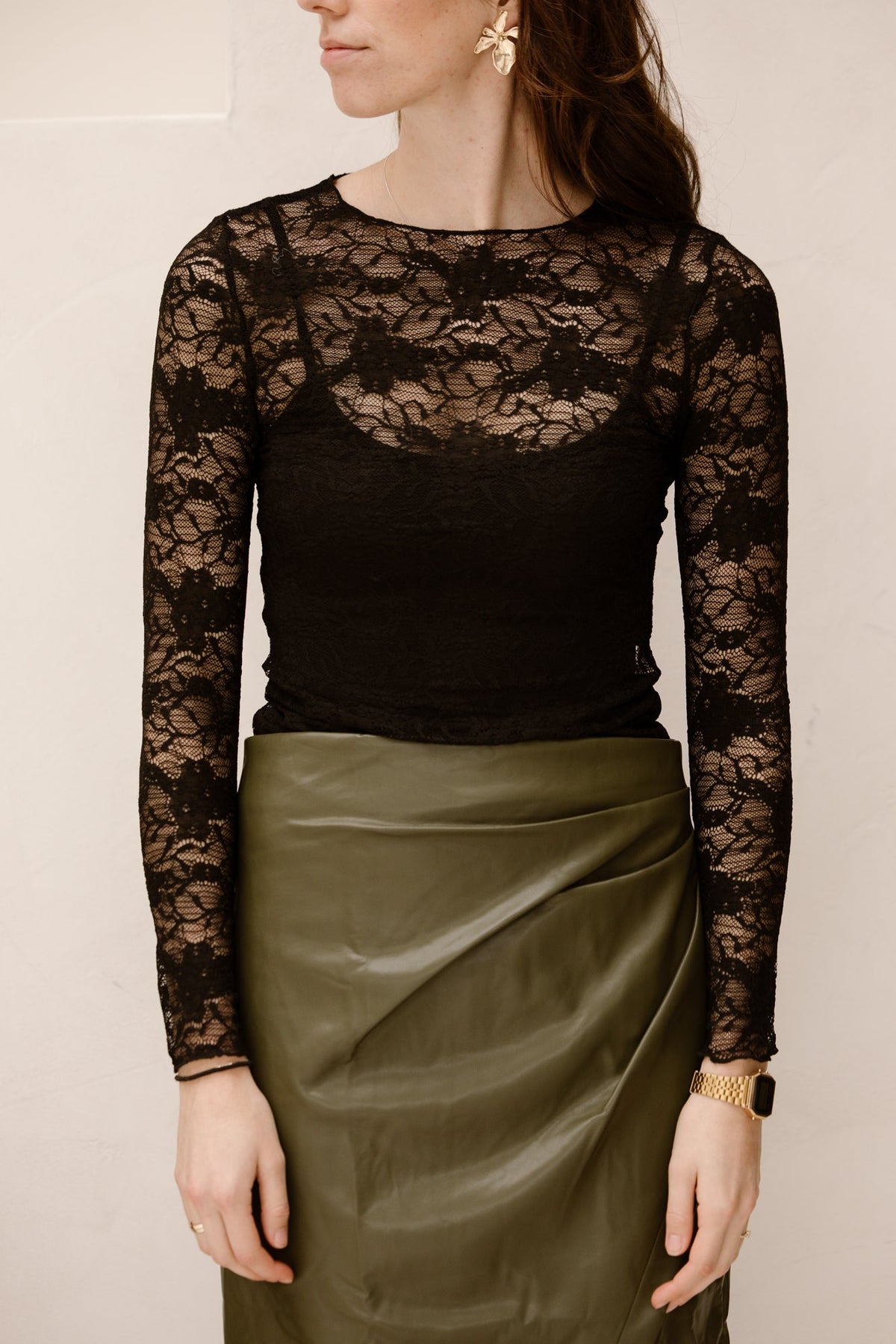 Laura lace top zwart - Bij Keesje - Bij Keesje