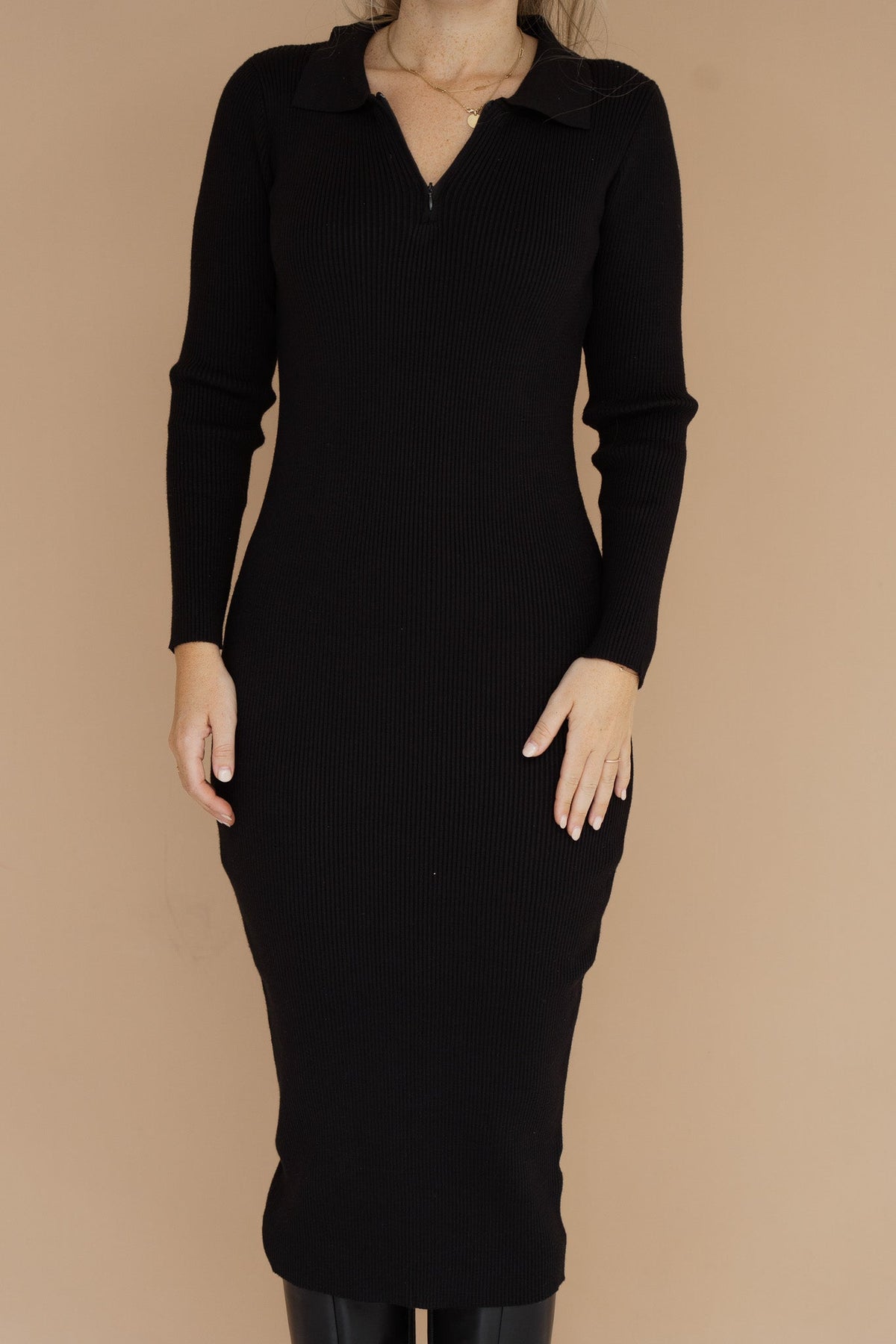 Laurelle dress long sleeve black - Bij Keesje