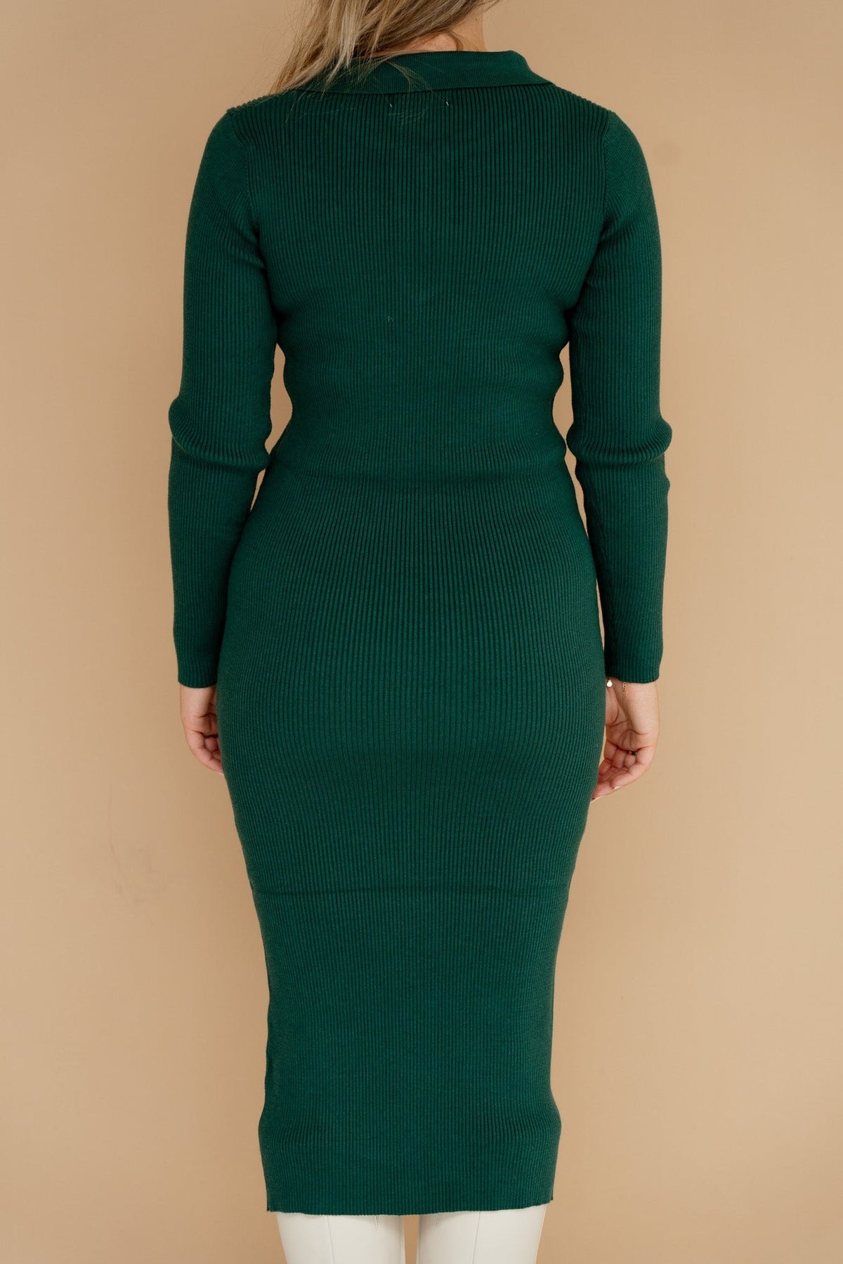 Laurelle dress long sleeve green - Bij Keesje