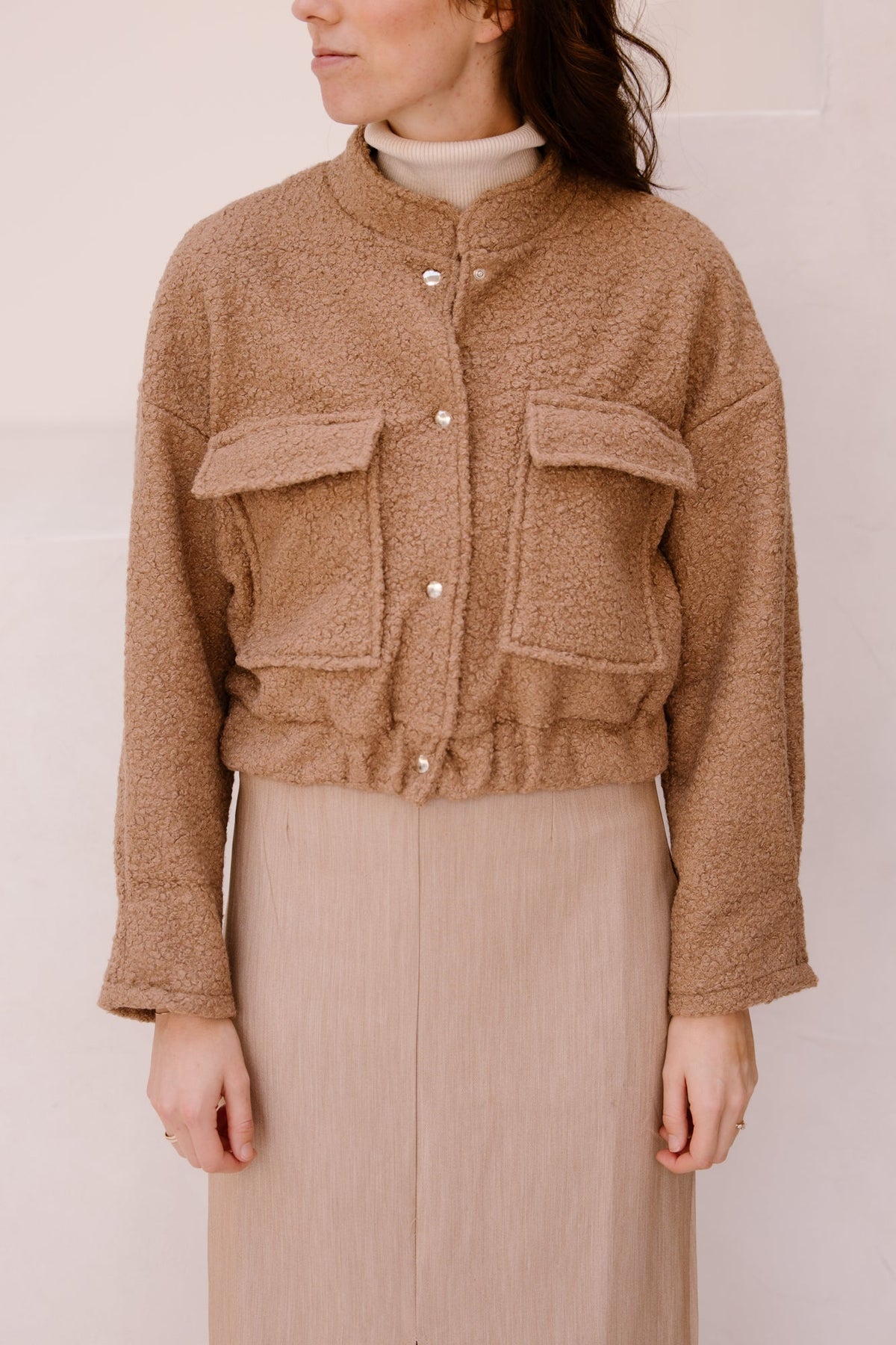 Laurentien teddy jacket camel - Bij Keesje - Bij Keesje