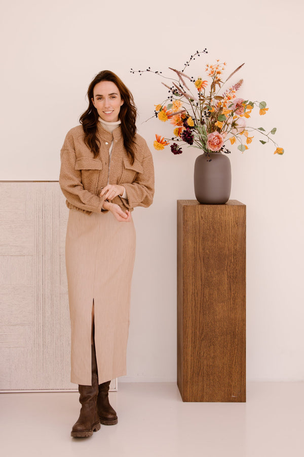 Laurentien teddy jacket camel - Bij Keesje - Bij Keesje