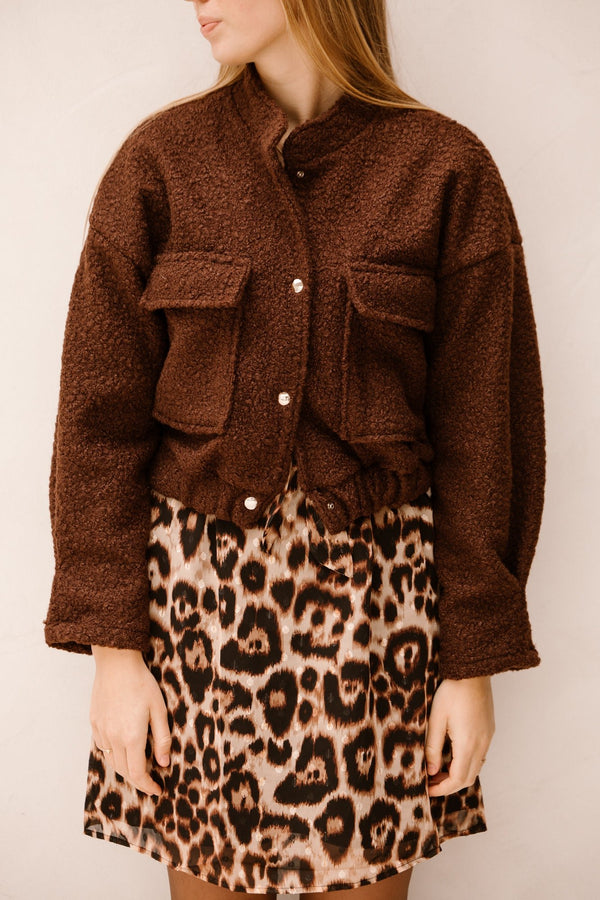 Laurentien teddy jacket kastanje bruin - Bij Keesje - Bij Keesje