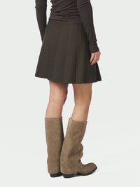 Laurina structure skirt dark brown - Bij Keesje - Neo Noir - Rok