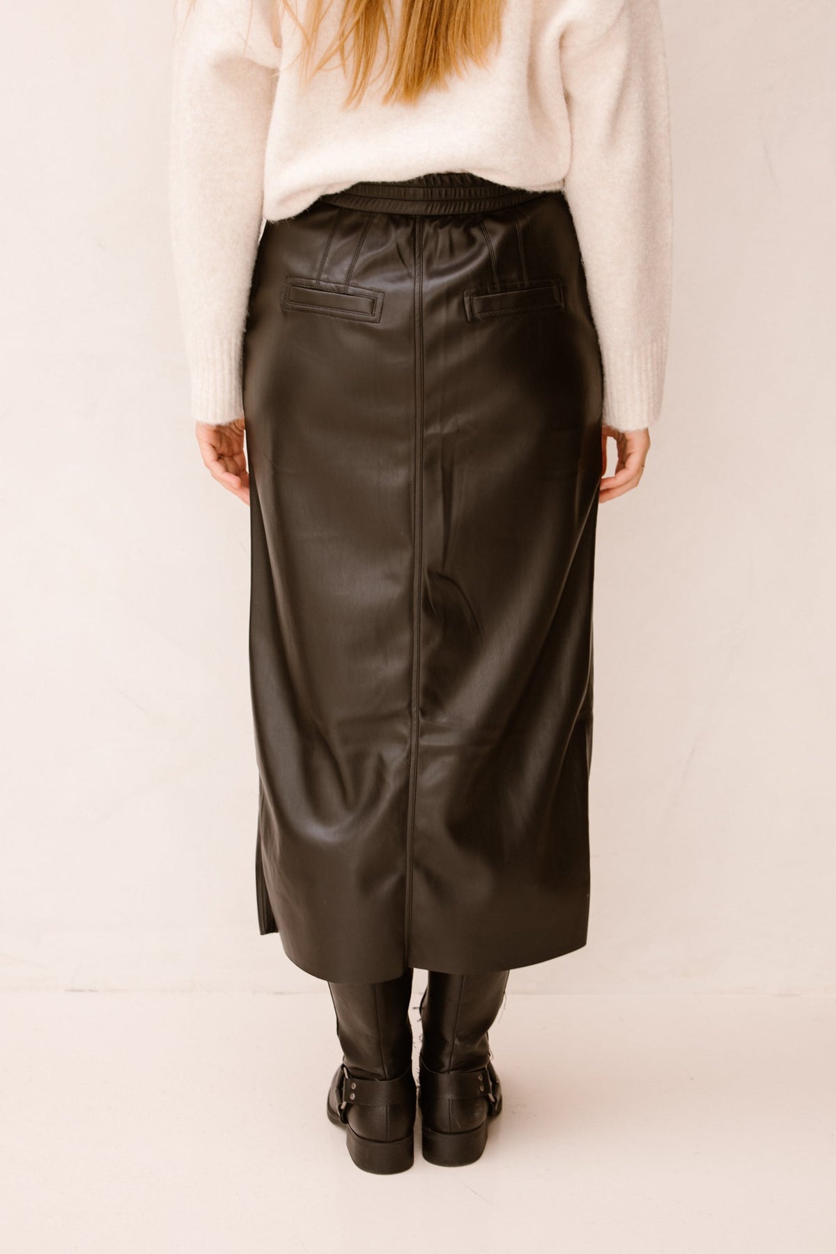 Leather look skirt black - Bij Keesje - Bij Keesje