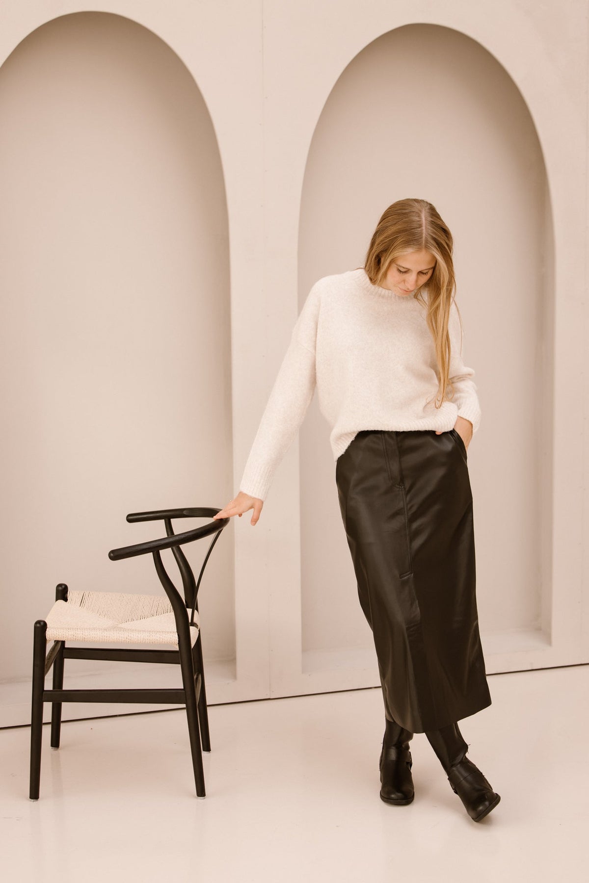 Leather look skirt black - Bij Keesje - Bij Keesje