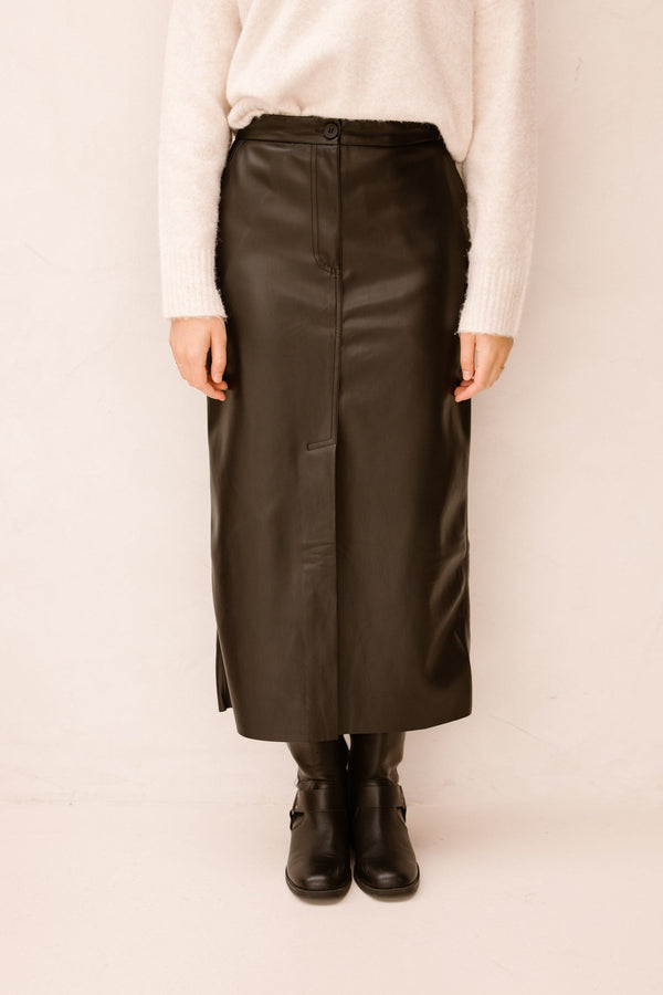 Leather look skirt black - Bij Keesje - Bij Keesje