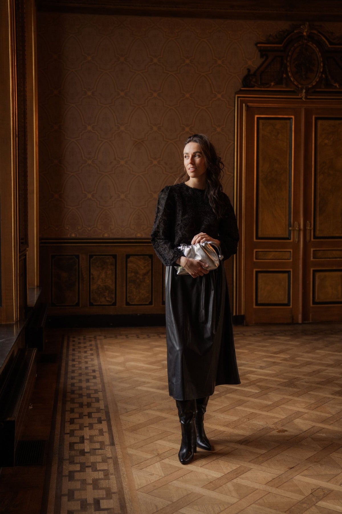 Leatherlook a - line skirt black - Bij Keesje - Bij Keesje