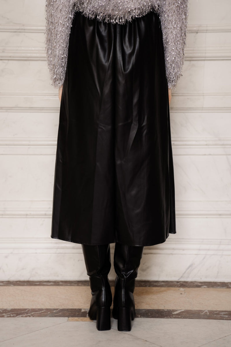 Leatherlook a - line skirt black - Bij Keesje - Bij Keesje