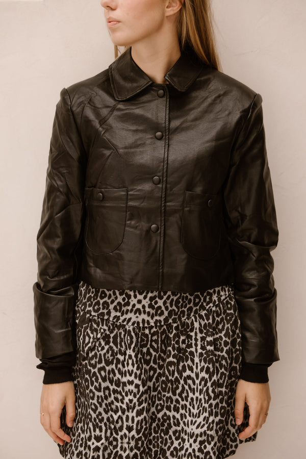 Leatherlook jacket black - Bij Keesje - Bij Keesje
