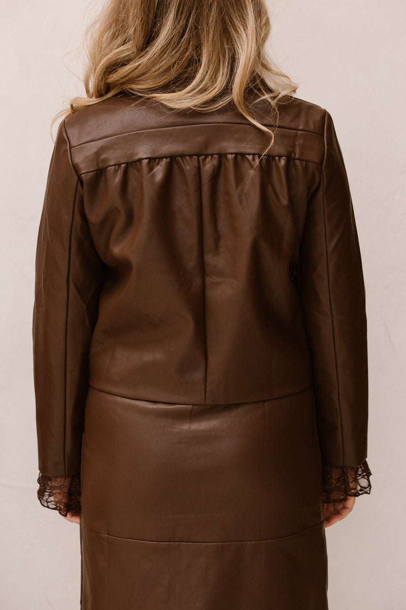 Leatherlook jacket brown - Bij Keesje - Bij Keesje