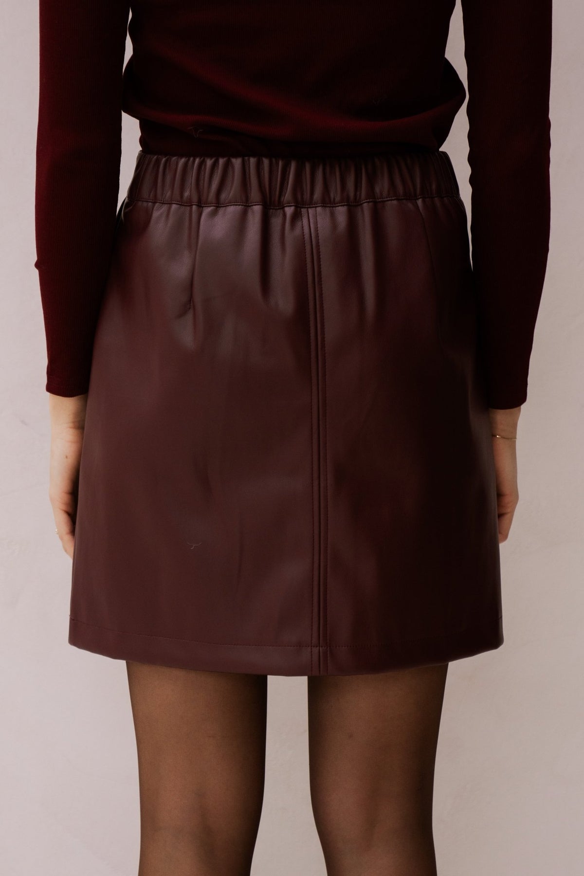 Leatherlook skirt short bordeaux - Bij Keesje - Bij Keesje