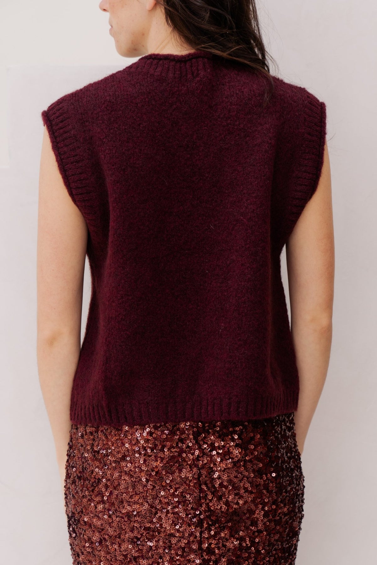 Leboni sweater bordeaux - Bij Keesje - Bij Keesje