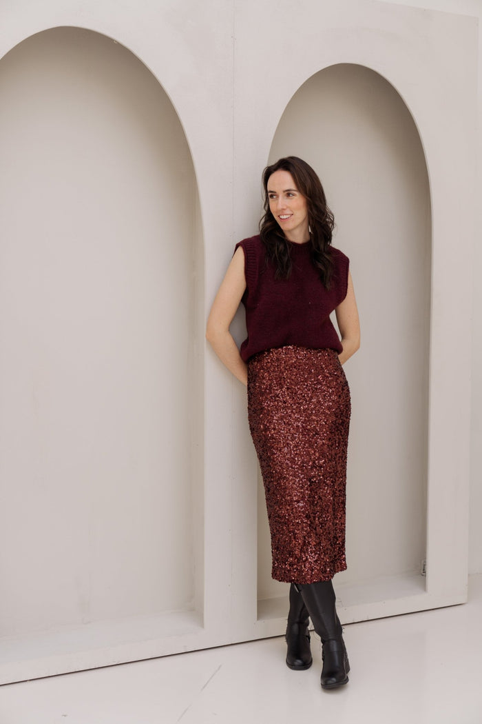 Leboni sweater bordeaux - Bij Keesje - Bij Keesje