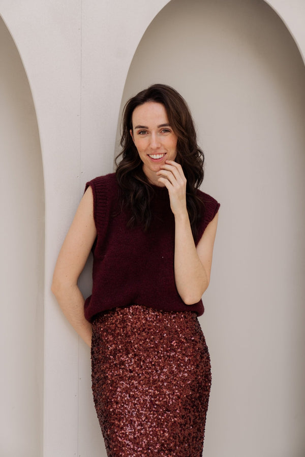 Leboni sweater bordeaux - Bij Keesje - Bij Keesje