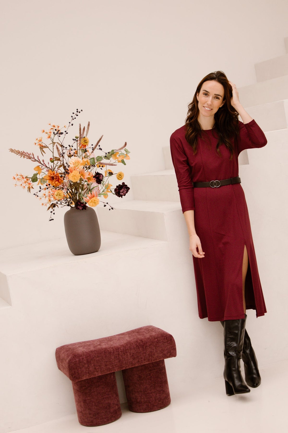 Lecce dress bordeaux - Bij Keesje - Amelie & Amelie