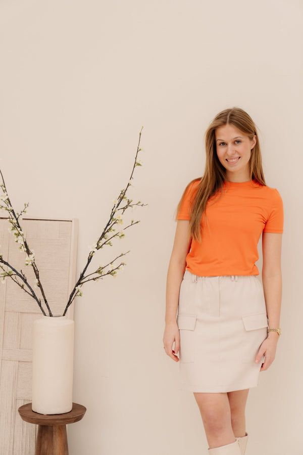 Leila skirt short beige - Bij Keesje - Bij Keesje - Rok