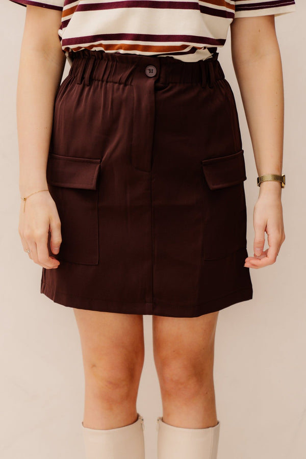 Leila skirt short brown - Bij Keesje - Bij Keesje - Rok
