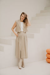 LeilaCC Anya Pleat Skirt Bisquit - Bij Keesje - Co'couture - Rokken