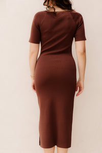 Lena bodycon dress brown - Bij Keesje - Bij Keesje - Jurk