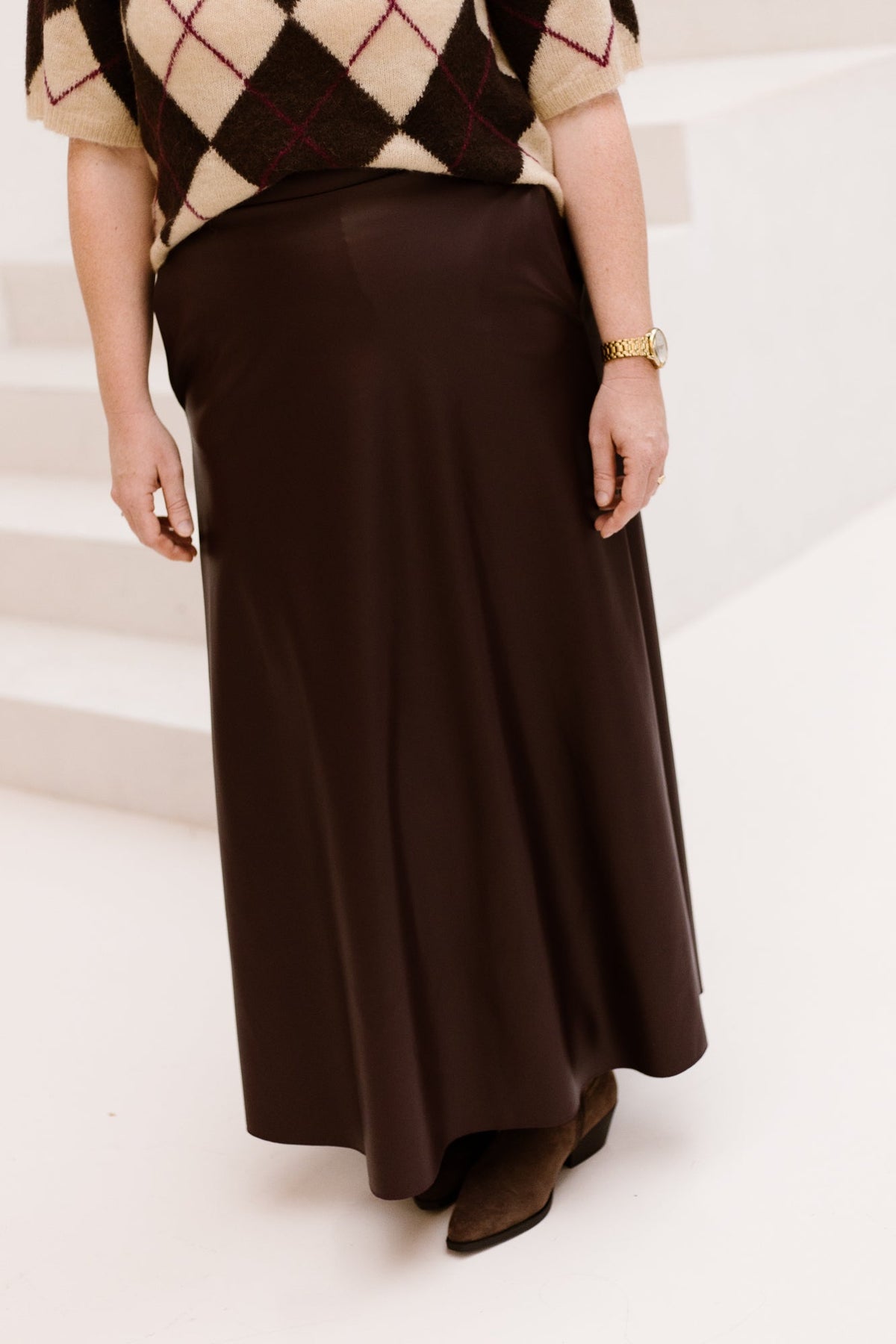Lena Leatherlook Skirt Bordeaux - Bij Keesje - Bij Keesje - Rok