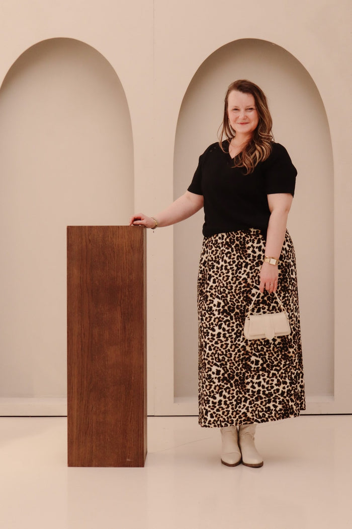 Lennon Skirt Black/Light Camel - Bij Keesje - exxcellent - Rokken