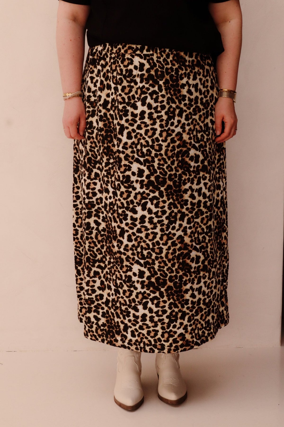 Lennon Skirt Black/Light Camel - Bij Keesje - exxcellent - Rokken