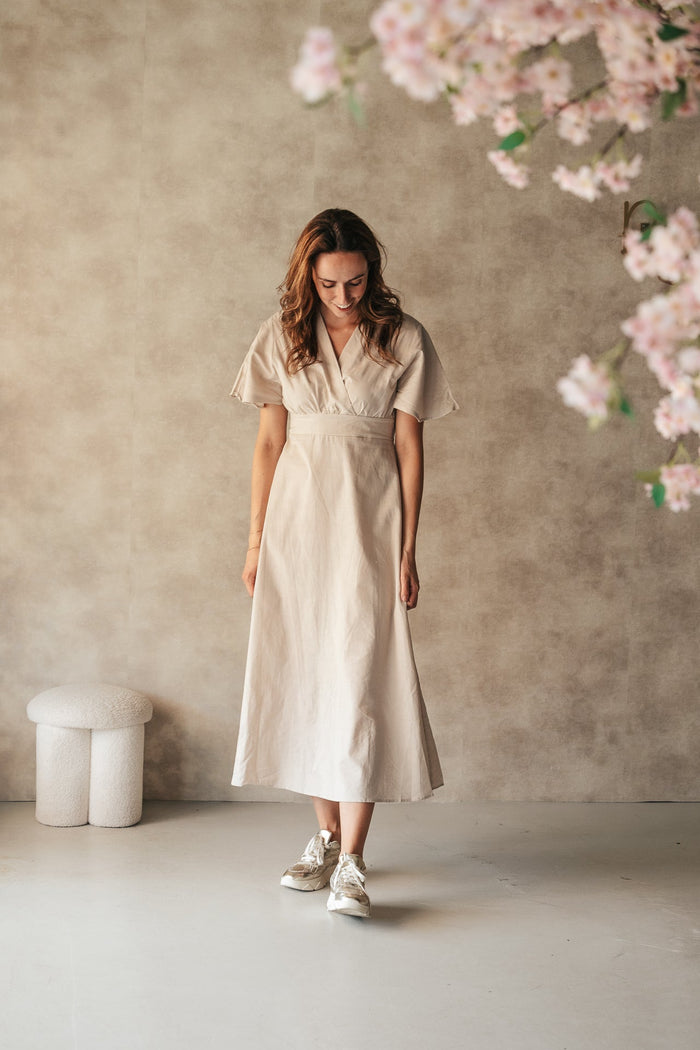 Lenthe dress beige - Bij Keesje - Bij Keesje