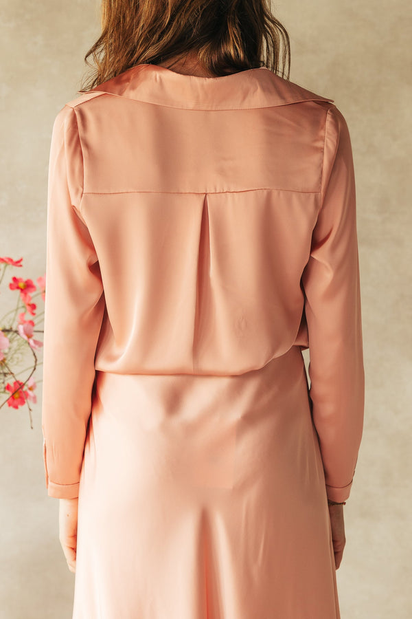 Leonie blouse dark peach - Bij Keesje