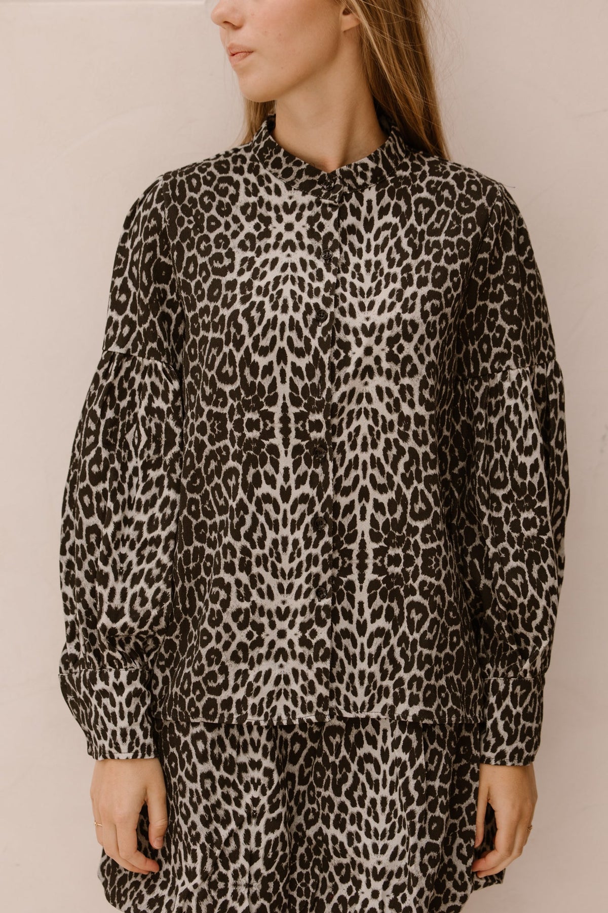 Leopard denim blouse 93211 - Bij Keesje - Bij Keesje