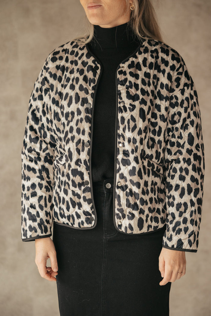 Leopard jacket short - Bij Keesje