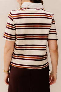 Lia polo top streep - Bij Keesje - Bij Keesje - Top