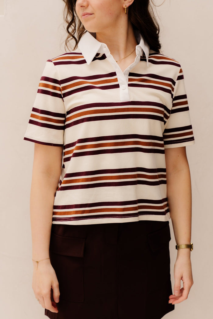 Lia polo top streep - Bij Keesje - Bij Keesje - Top