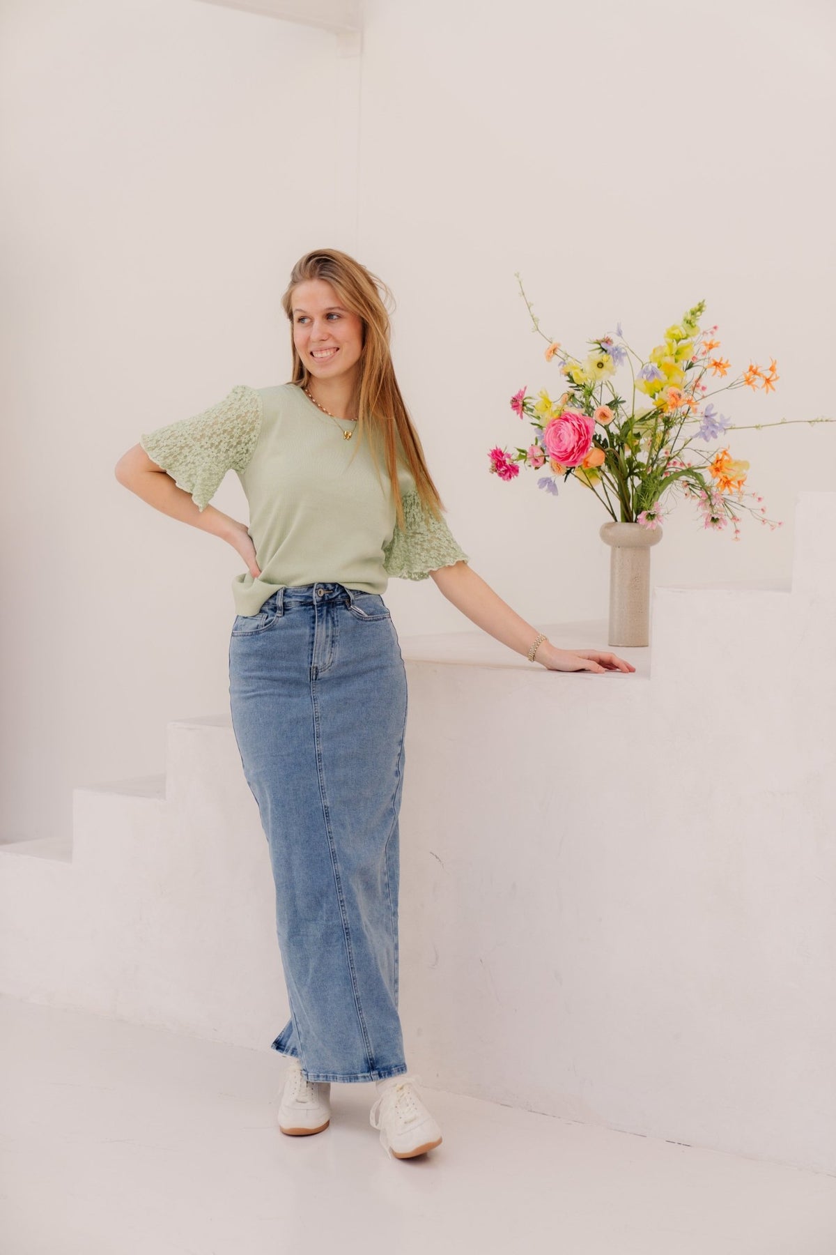 Lieke top green - Bij Keesje - Bij Keesje - top