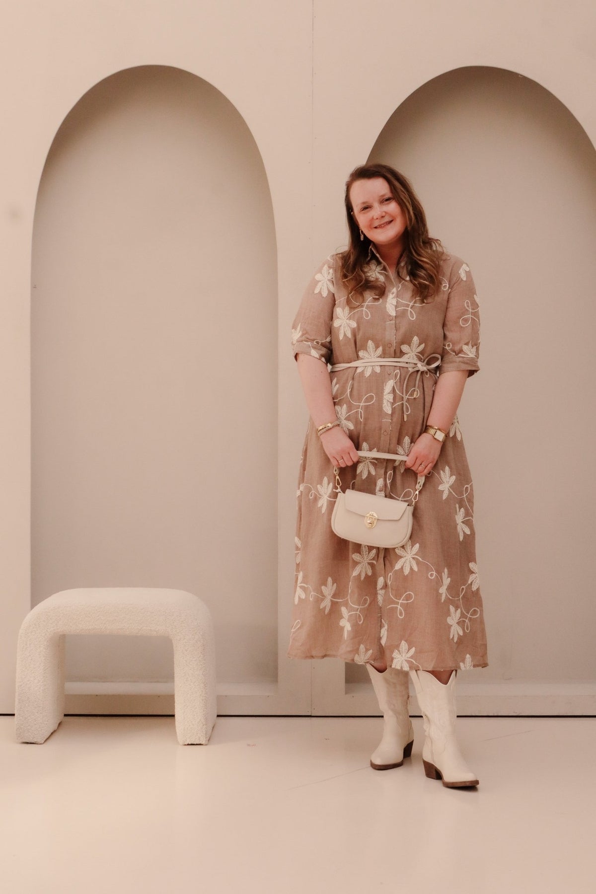 Lilith dress Latte/Ecru - Bij Keesje - exxcellent - Jurk