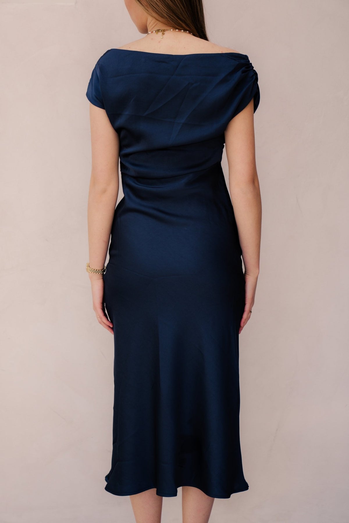 Lilith Heavy Sateen Dress Midnight Blue - Bij Keesje - Neo Noir - Jurk