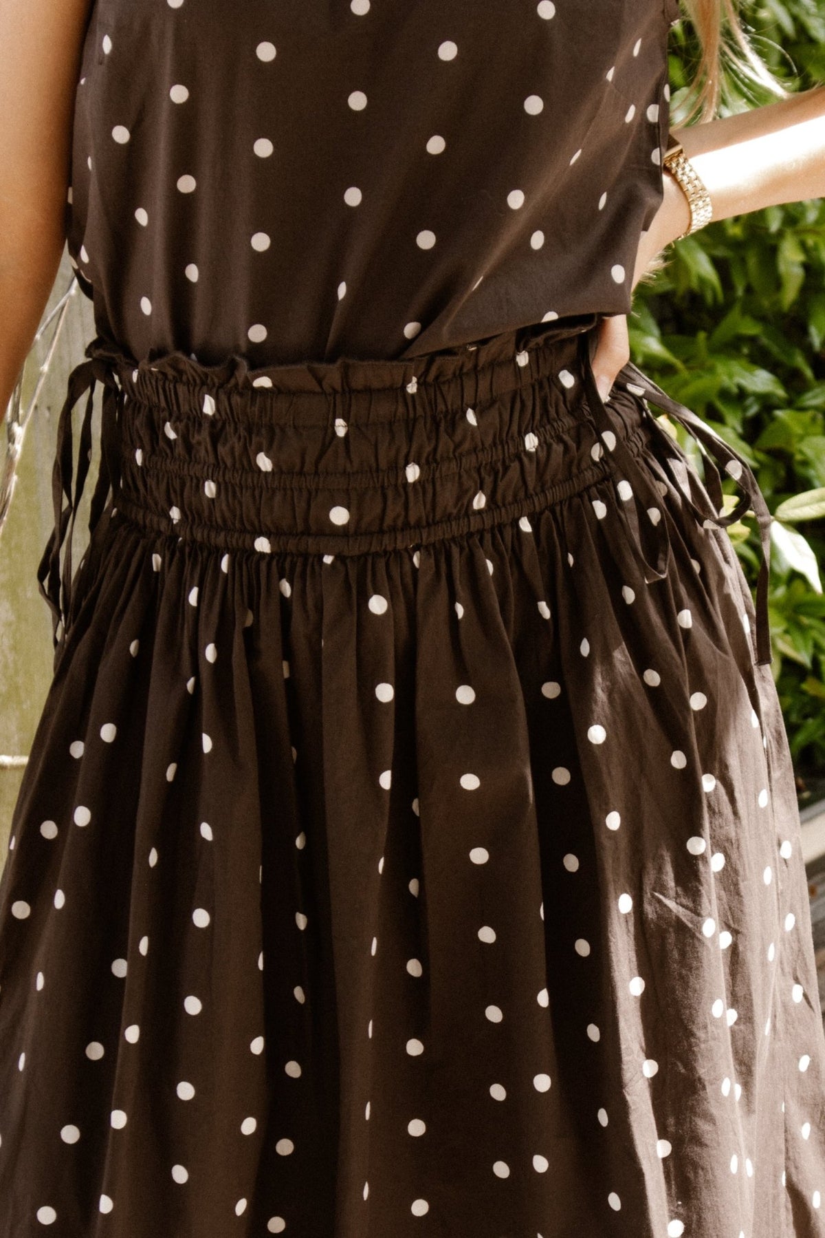 Lillie Dot Skirt Dark Brown - Bij Keesje - Neo Noir - Rokken