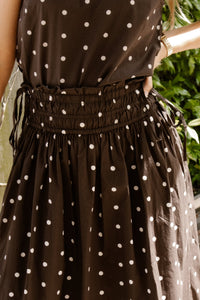 Lillie Dot Skirt Dark Brown - Bij Keesje - Neo Noir - Rokken